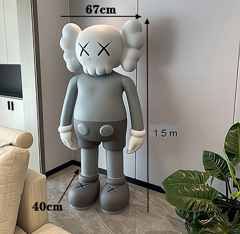 KAWS Giant Sitting Bearbrick Statue - Sesame Art Street Floor-Standing Decor