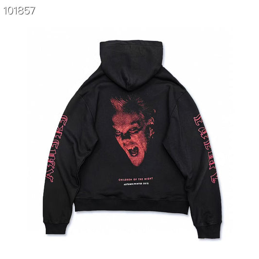 Self-made AMIRI 18AW Vampire Print Hoodie - Heavyweight High Street Streetwear