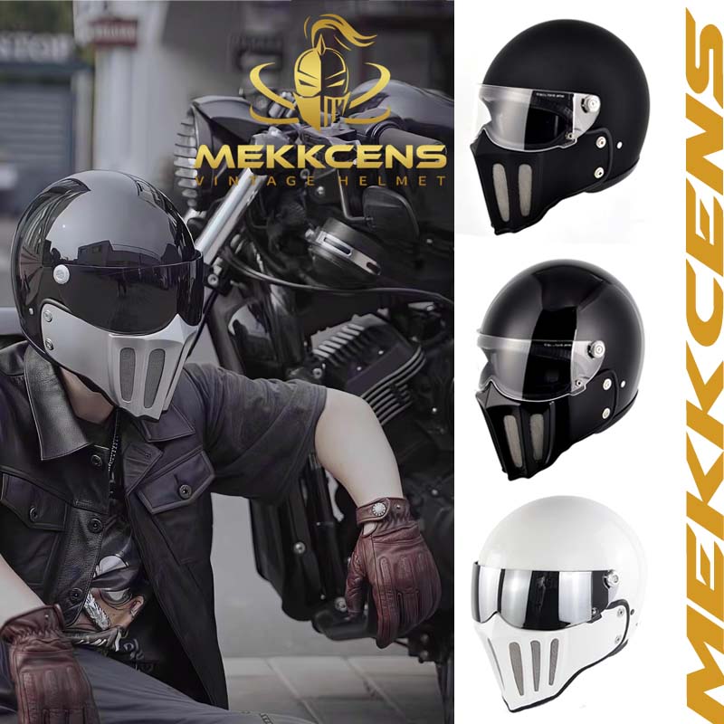 McKense Venom – Anti-Fog Retro German Fiberglass Cruiser Motorcycle Helmet