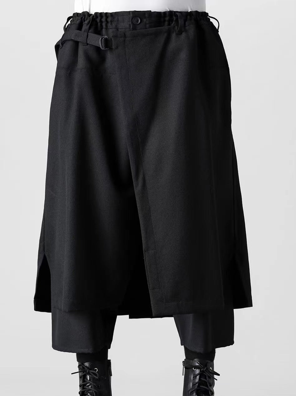 24SS Yohji Yamamoto Double-Layer Skirt Pants – Lightweight Wrinkle-Resistant