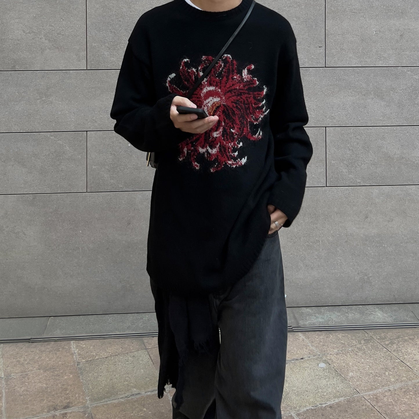 Self-made Yohji / Dahlia 花と少年 "Flower & Youth" Mohair Wool Knit Sweater