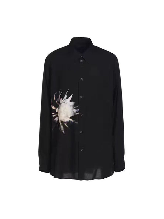 Donclickin Yohji Yamamoto Floral Print "Queen of the Night" Shirt Long Sleeve