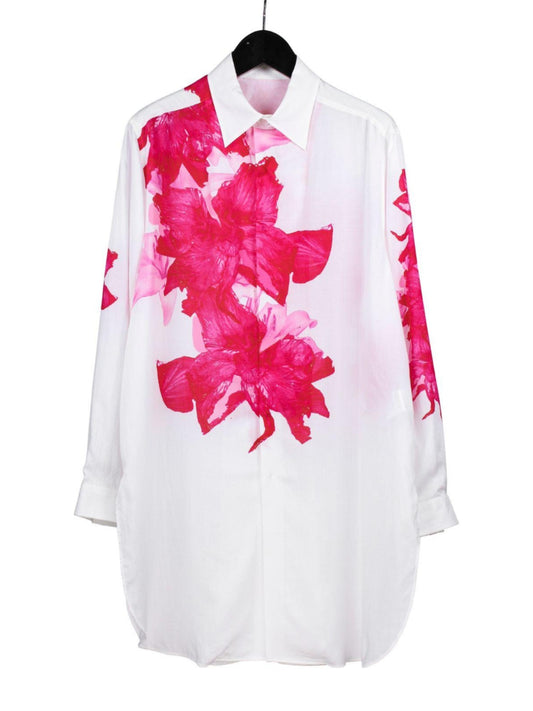 Self-made Yohji Yamamoto 24AW Runaway Edition 41 Red Floral Long-Sleeve Shirt