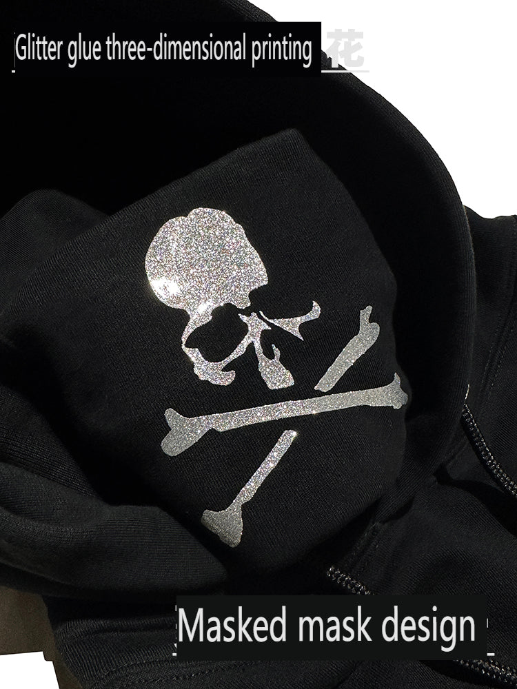 Mastermind Skull Face Hoodie - Heavyweight High-Neck Masked MMJ Jacket Pullover