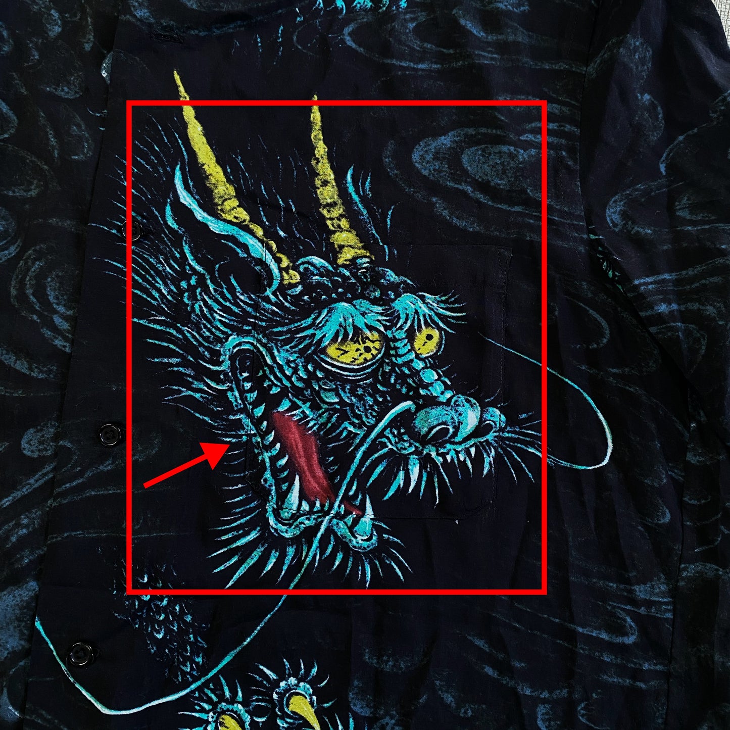 Yohji Yamamoto Ukiyo-e 'Old Dragon's Fading Dream' Viscose Long Sleeve Shirt