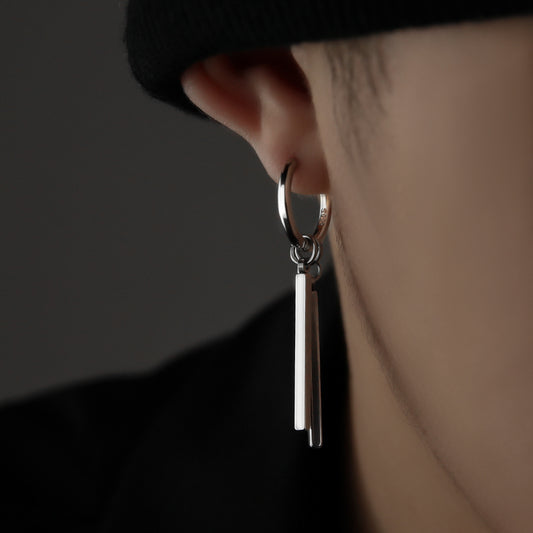 S925 Sterling Swagger: Zoro's Silver Ear Stud for Men's Samurai