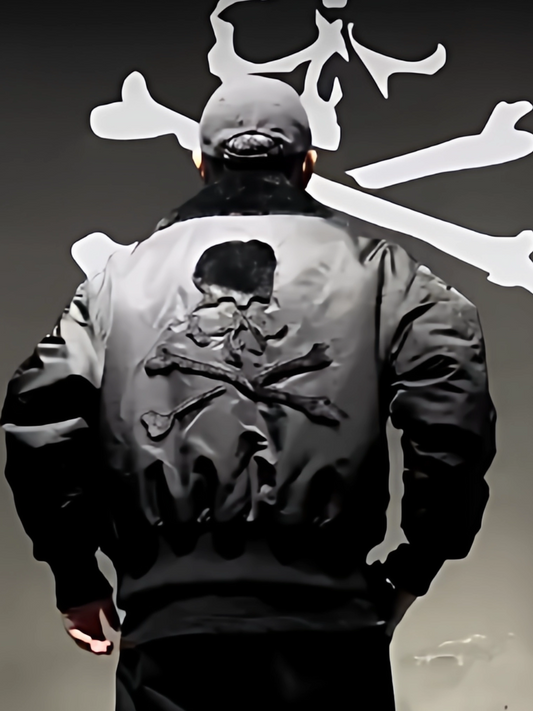 Mastermind Japan Patchwork Skull Bomber - Embroidered Varsity Baseball Jacket