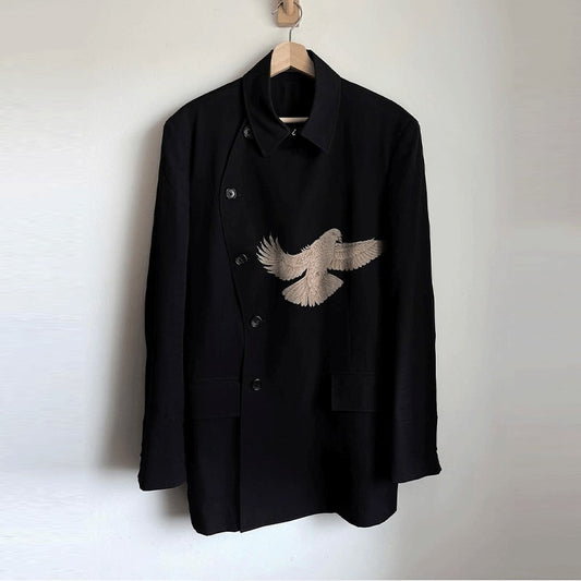 Yohji AW08 'Broken Soldier' Jacket - Pigeon Print Kendo-Style Blazer