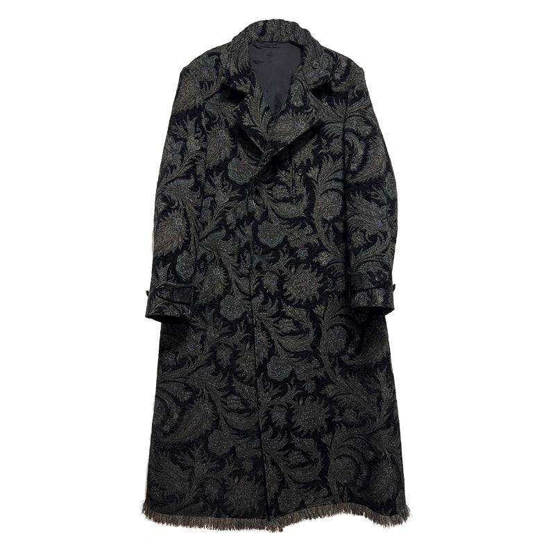 Yohji Yamamoto Central Asian Traveler Wool Coat Tiger-Pattern Tapestry Overcoat