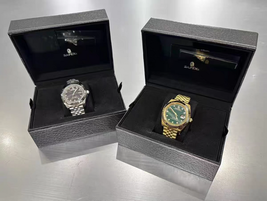 Self-made TYPE 6 BAPEX Gold-Green Ape Power Watch - Fluted Bezel Datejust Mechanical Wristwatch