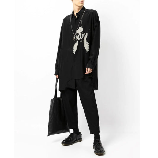 Self-made Yohji Yamamoto 21SS Meditative Girl Print Dark Style Shirt Unisex