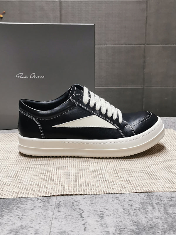 RO 22SS Correct Edition Leather Low-Top Shoes Dark Suede Black Rick Owens