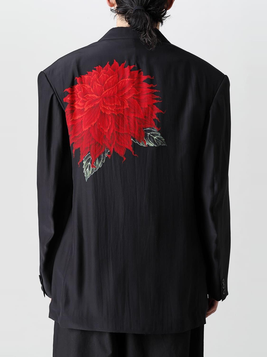 Self-made Yohji Dark Blazer – 22SS Red Dahlia Yamamoto Floral Jacket Couples