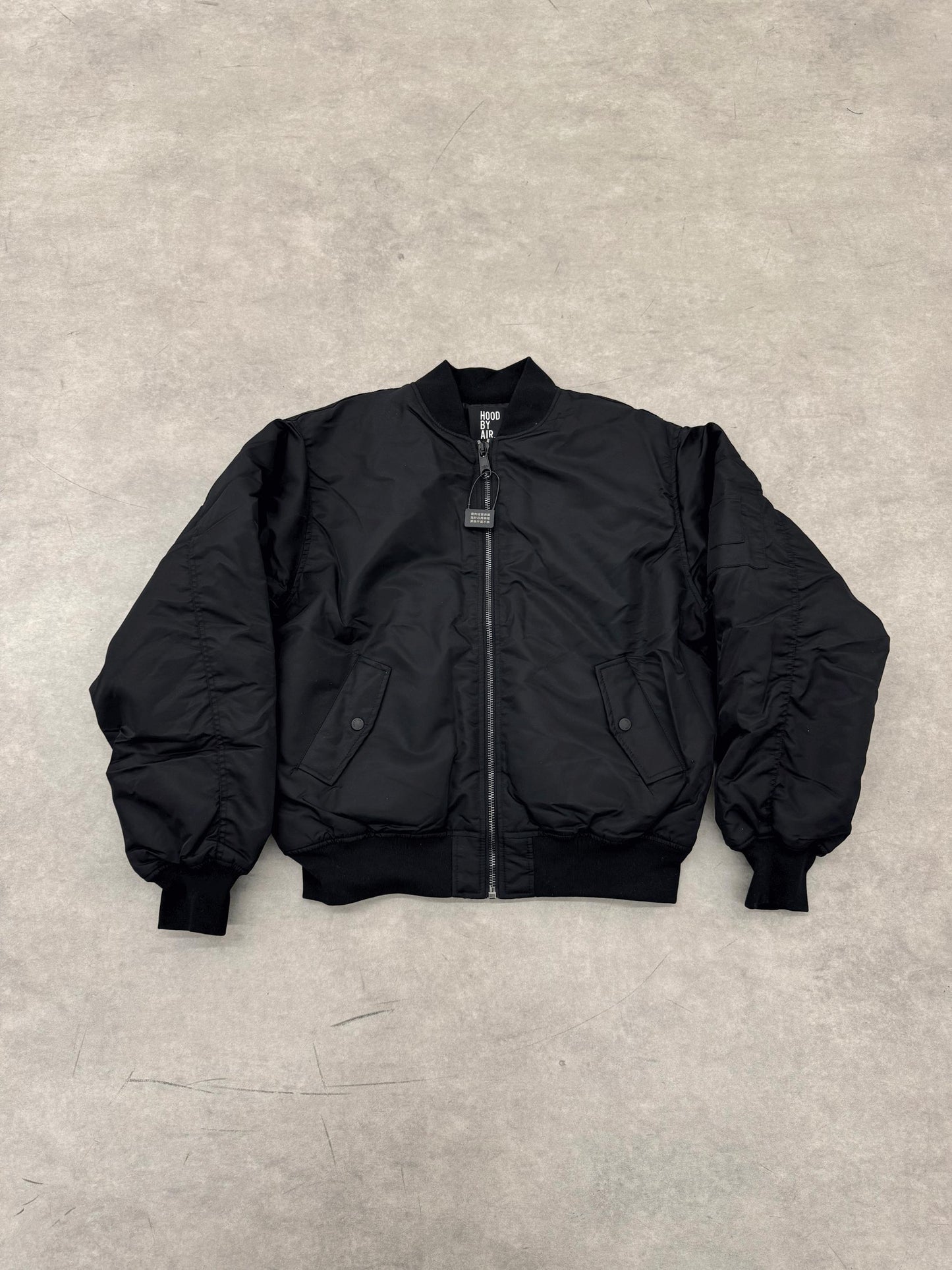 Self-made Hood By Air Fringe Bomber – HBA Embroidered Slogan Jacket