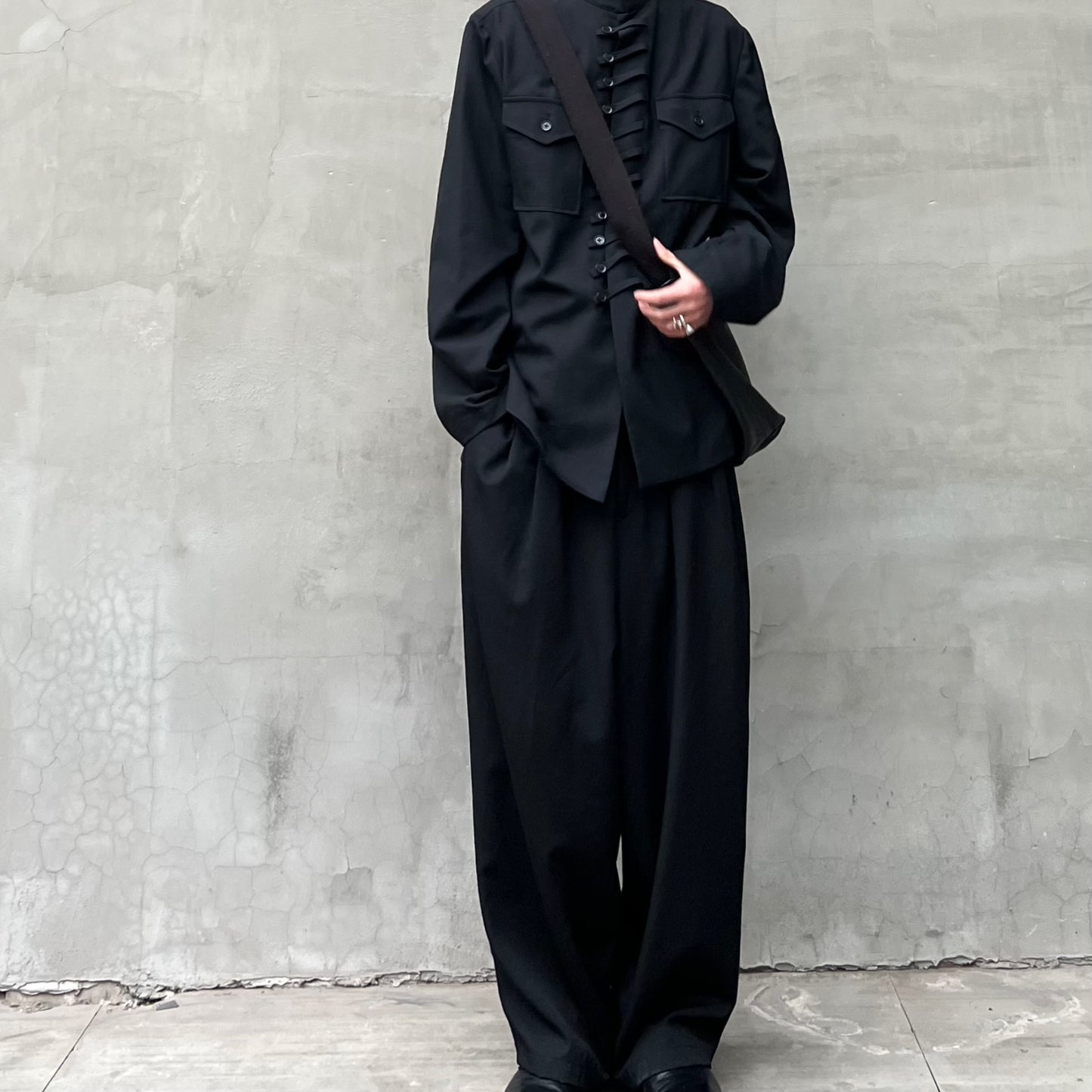 Self-made Yohji Yamamoto Twelve Pleat Wool Tapered Draped Wide Straight Trousers