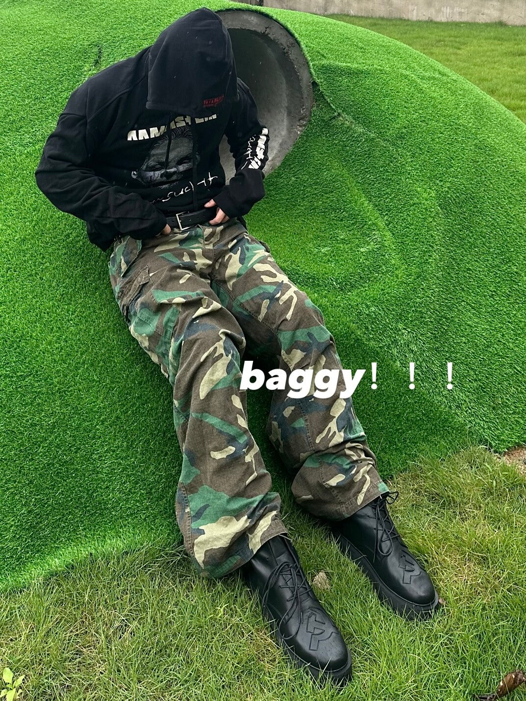 Vintage M65 Remake Camo Work Pants - Baggy Wide-Leg Trousers Playboi Carti