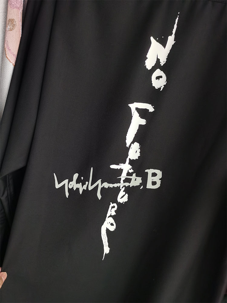 Self-made Yohji Yamamoto Dark 'NO FUTURE' Print Edition Shirt Unisex Couple's