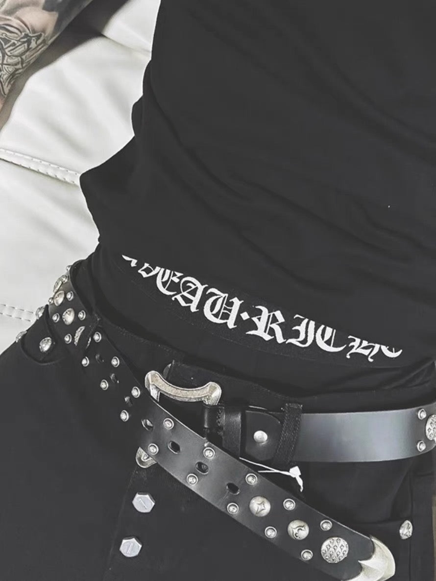 Thug Club Studded Dragon Bone Design Punk Leather Belt – Jay Park Edition