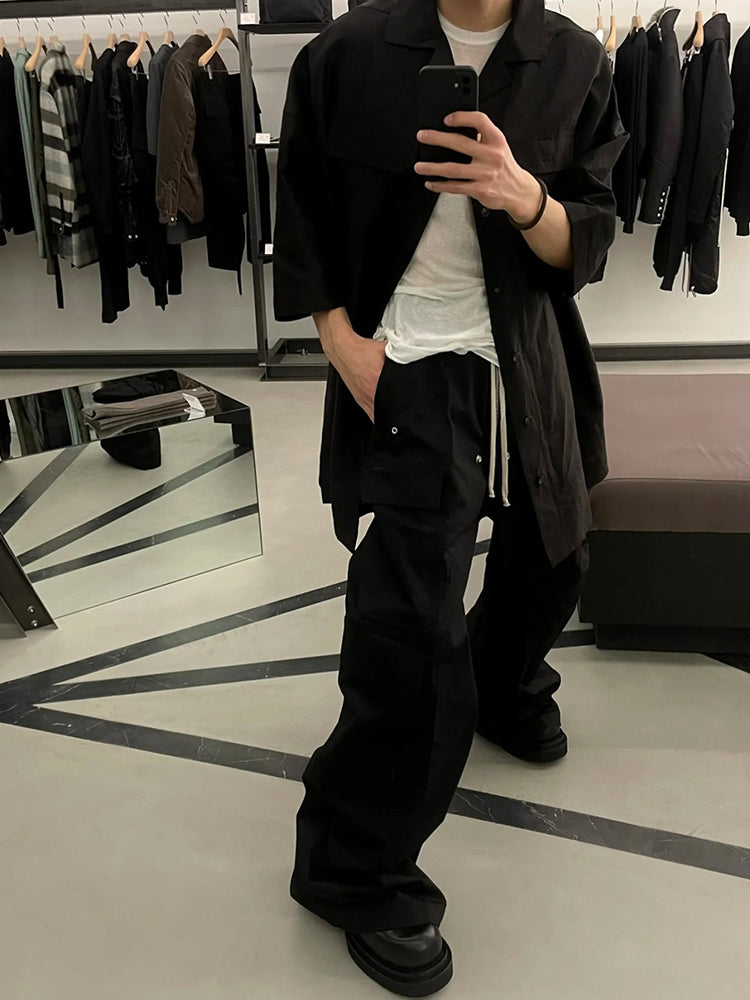 Jarvis Trousers Rick Owens acbt Woodcut Wide-leg Work Pants Flared Trousers