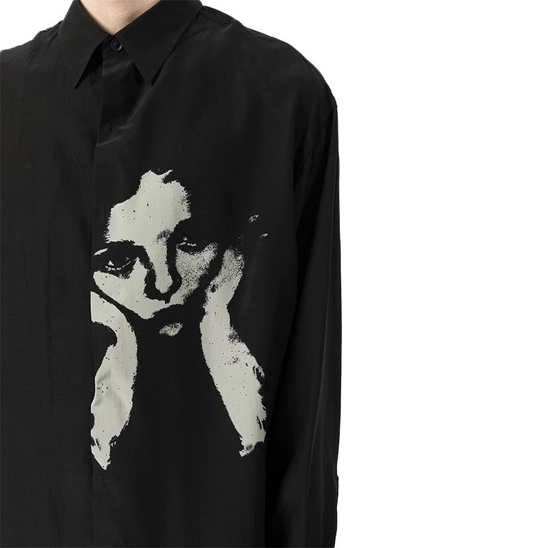 Self-made Yohji Yamamoto 21SS Meditative Girl Print Dark Style Shirt Unisex