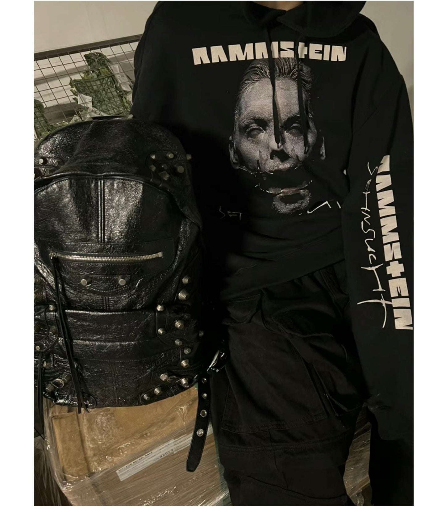 Self-made German Rammstein Vetement VTM Black Dark Punk Oversized Hoodie Jacket