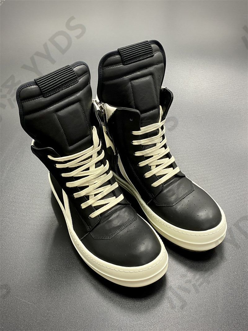 Correct Vers. Rick Owens Wax Surface Satin Sub-line Leather Shoes High/Low Cut