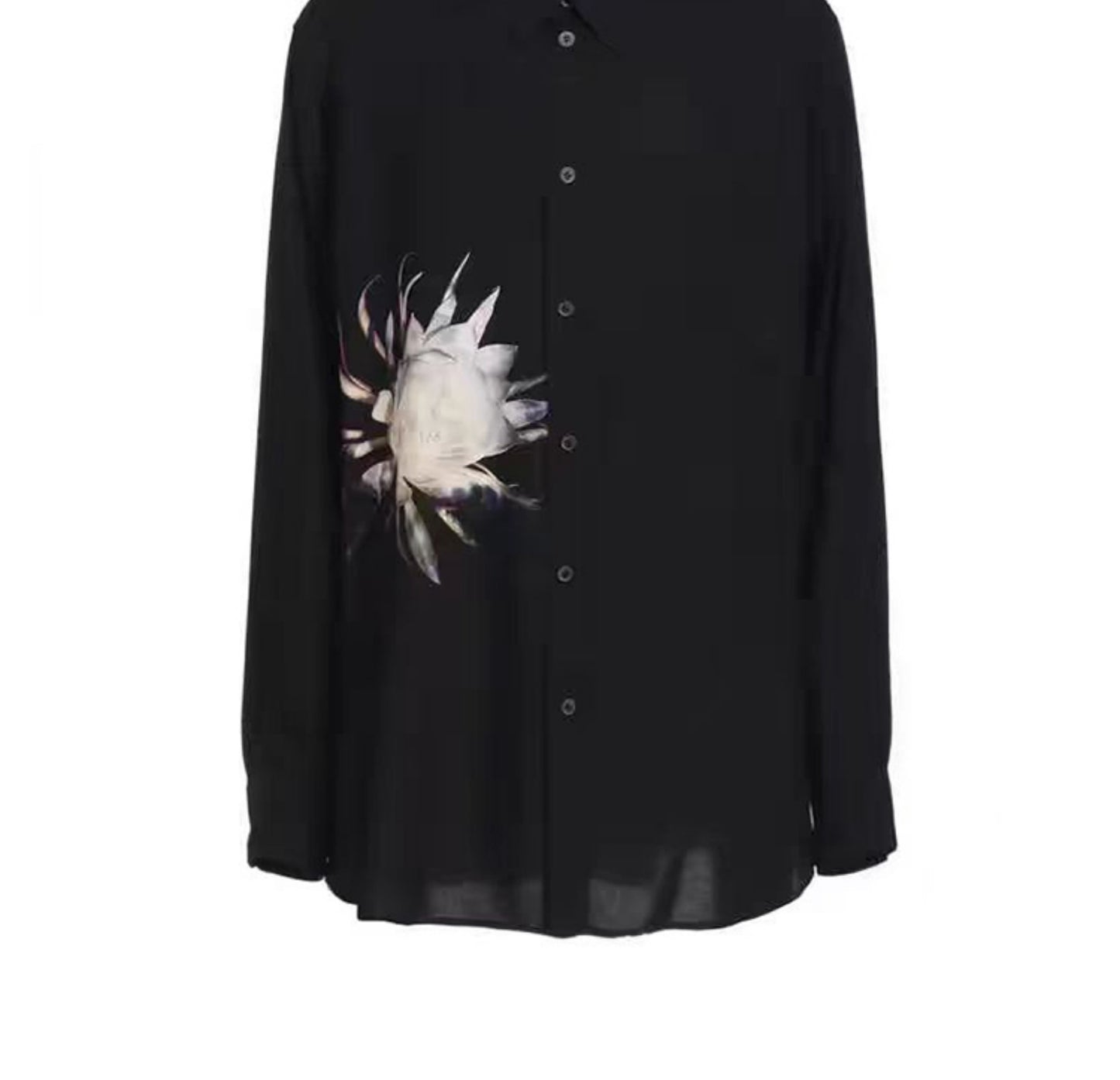 Donclickin Yohji Yamamoto Floral Print "Queen of the Night" Shirt Long Sleeve