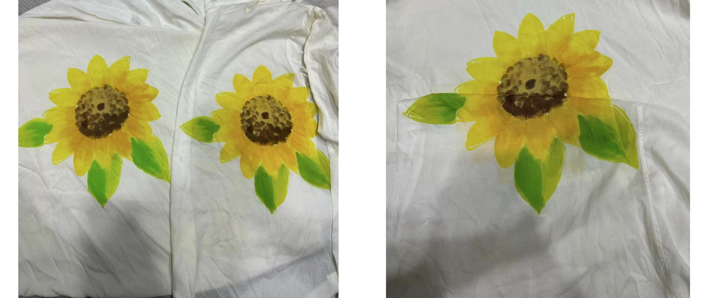 Self-made Yohji Yamamoto – Floral “Flowers & Youth” Sunflower Print Rayon Shirt