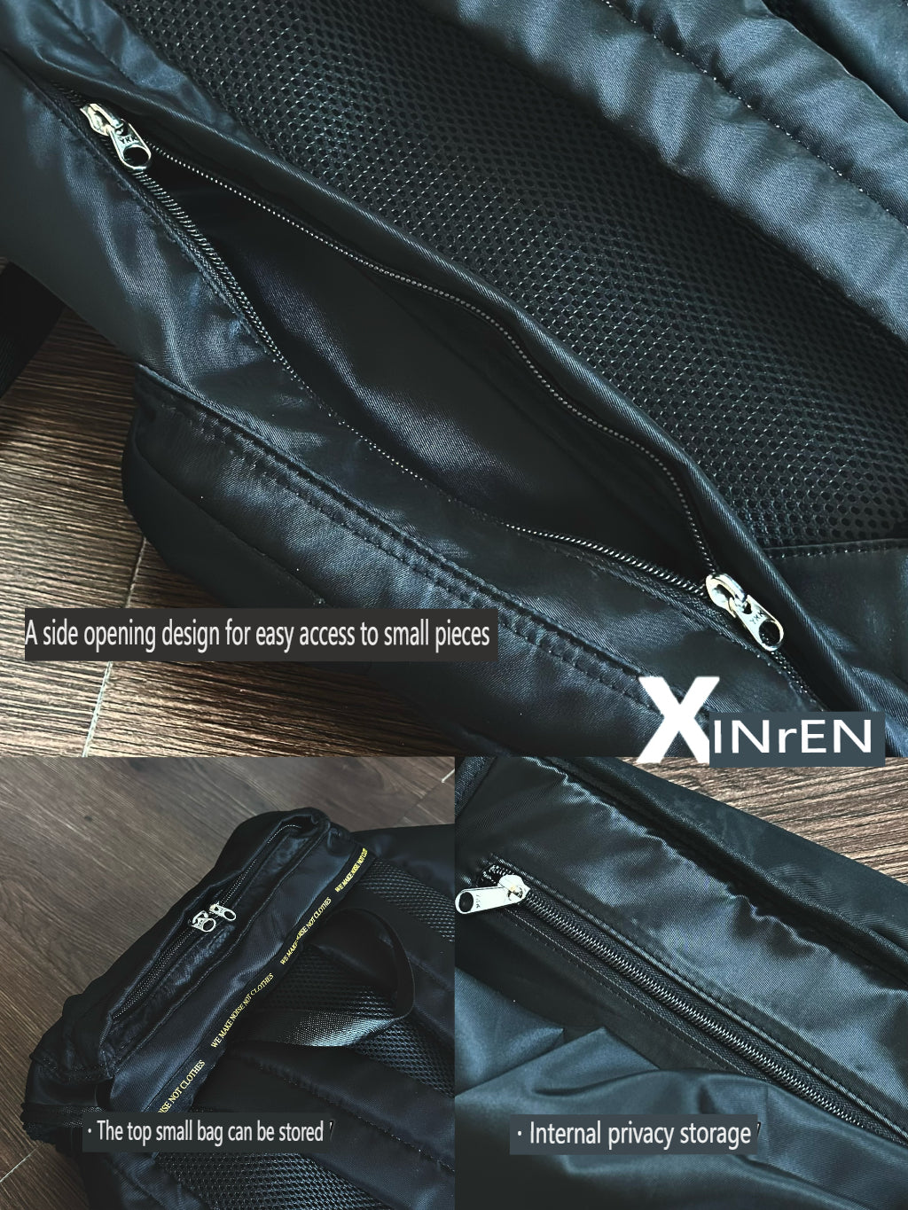 XINrEN Limited Edition Undercover Classic Nylon Parachute Backpack - Black