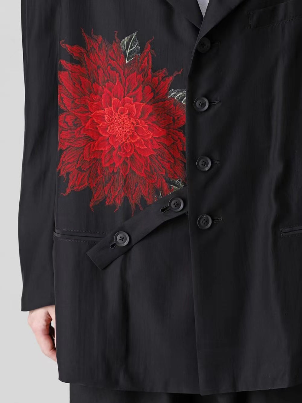 Self-made Yohji Dark Blazer – 22SS Red Dahlia Yamamoto Floral Jacket Couples