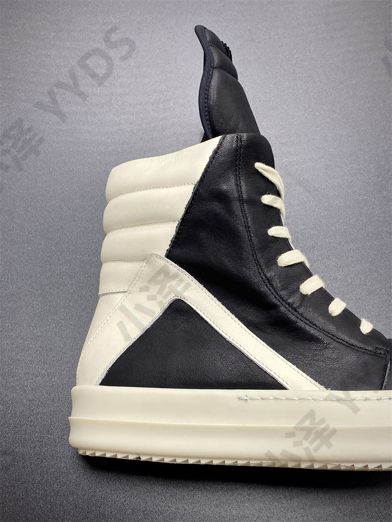 Correct Vers. Rick Owens Wax Surface Satin Sub-line Leather Shoes High/Low Cut