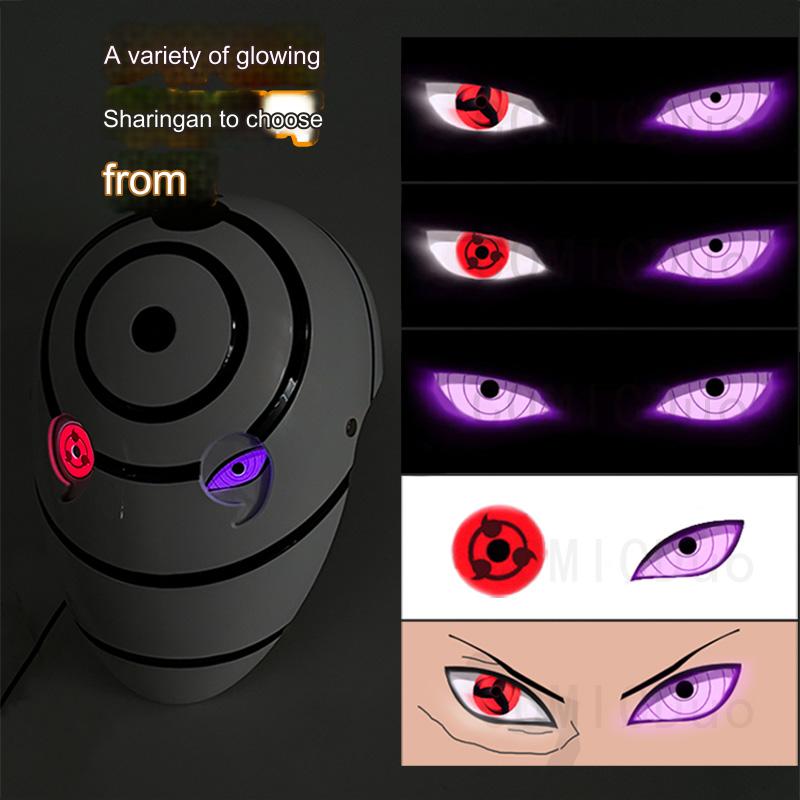 Uchiha Itachi Obito Glowing Sharingan Naruto Ninja Halloween White Masks Cosplay