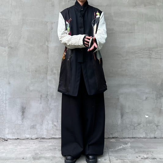 Self-Made Yohji Rokumeikan Double-Breasted Double-Faced Layered Jacket Blazer