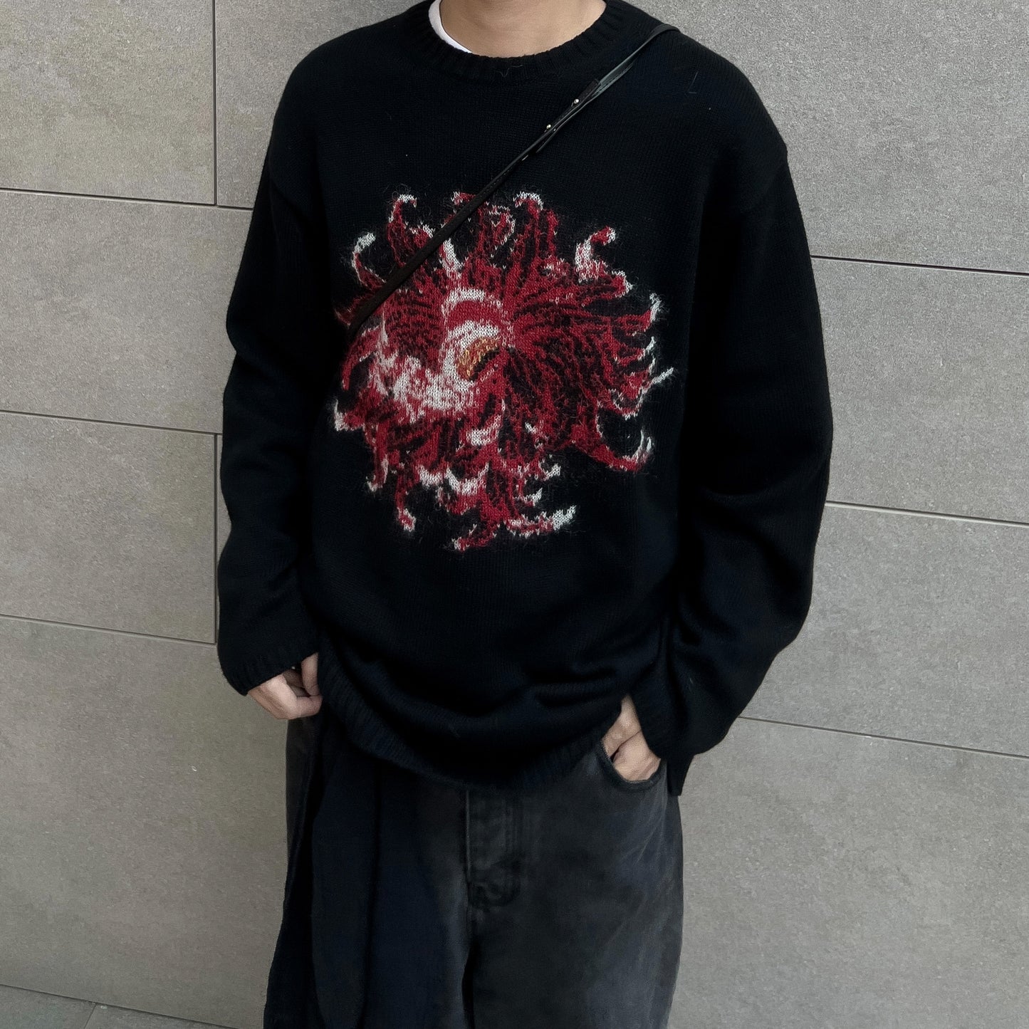 Self-made Yohji / Dahlia 花と少年 "Flower & Youth" Mohair Wool Knit Sweater