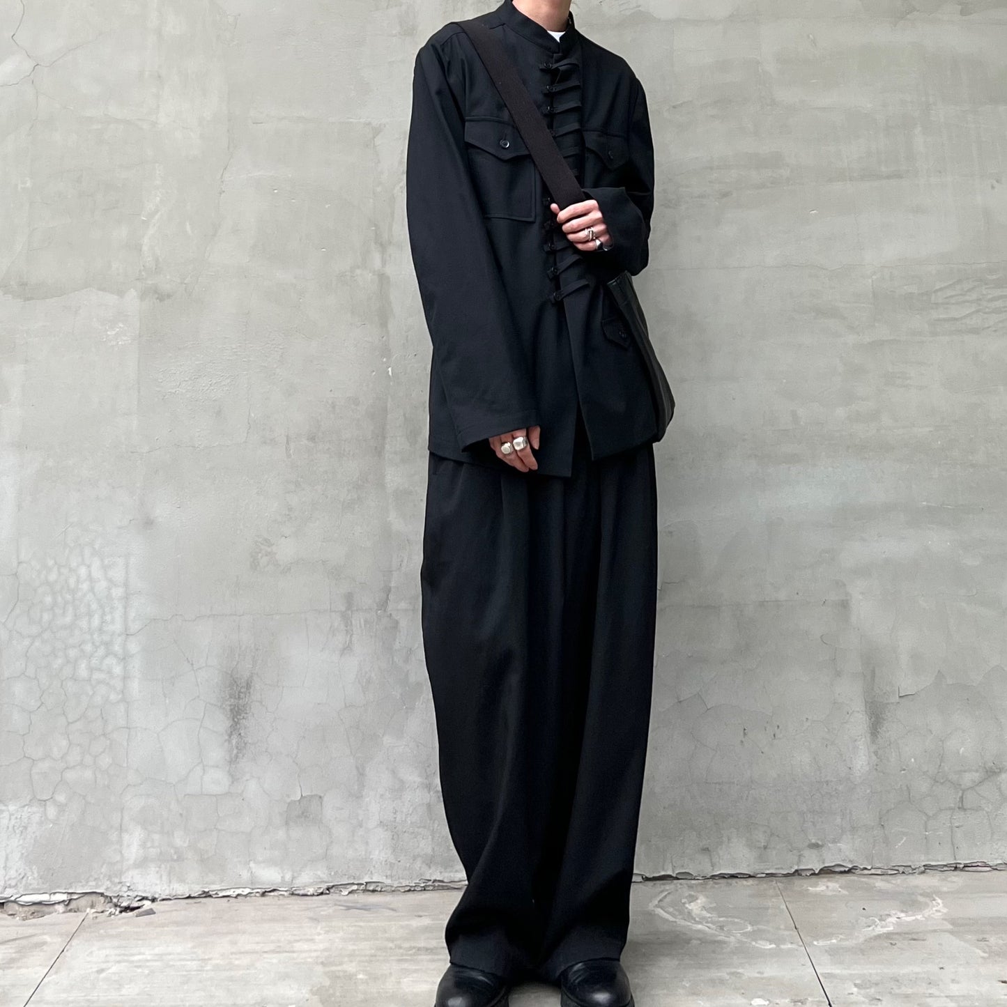 Self-made Yohji Yamamoto Twelve Pleat Wool Tapered Draped Wide Straight Trousers