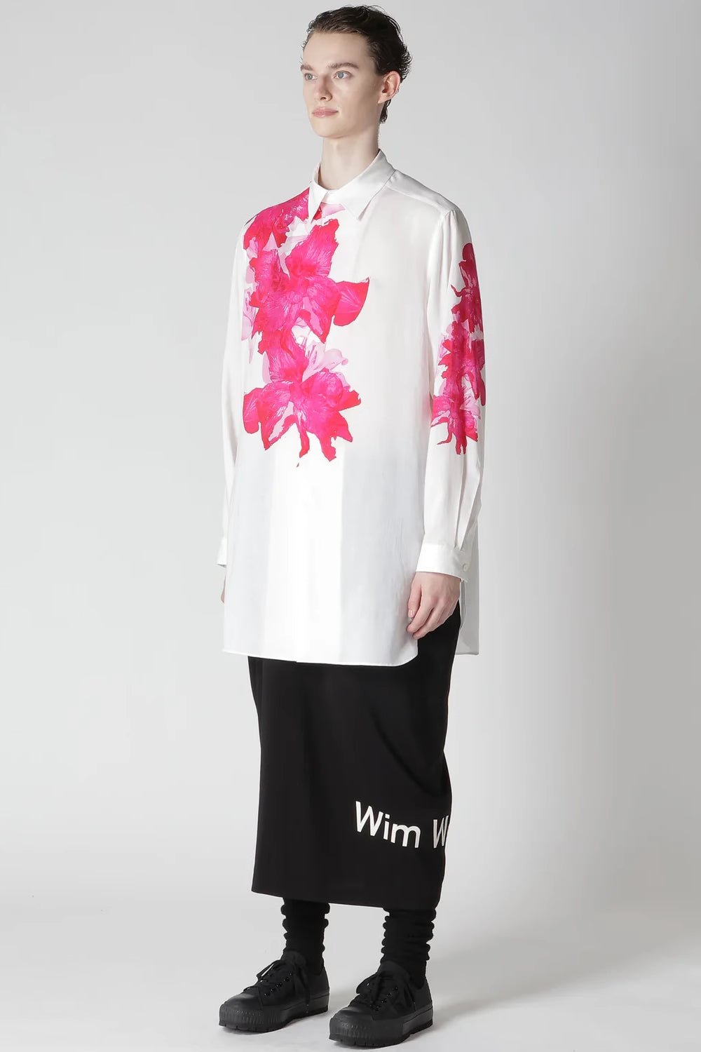 Self-made Yohji Yamamoto 24AW Runaway Edition 41 Red Floral Long-Sleeve Shirt