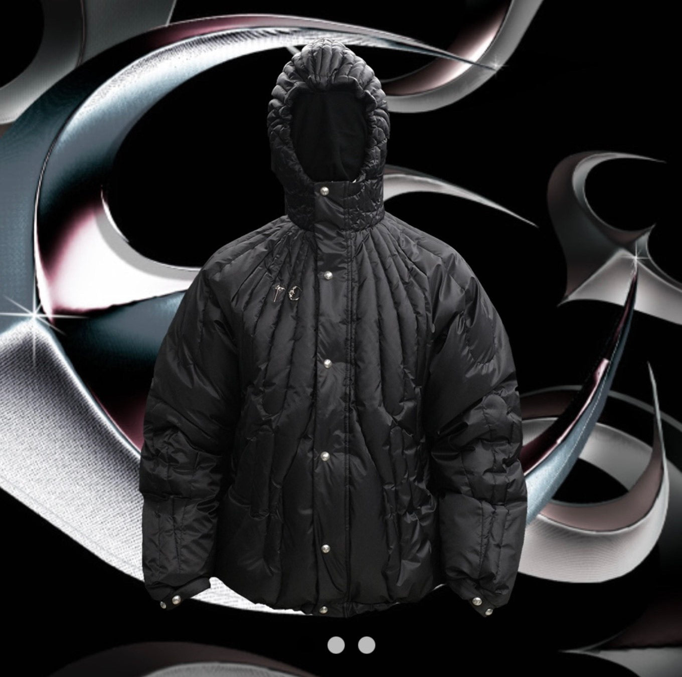 ThugClub 23SS Black Waterproof & Windproof Nylon Goose Down Fill Jacket 360g