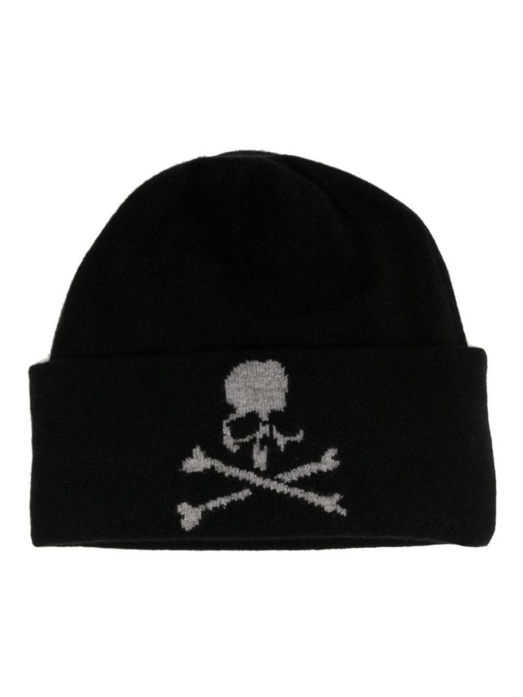 MASTERMIND Skull-Embroidered Wool Knit Beanie – Unisex Warm Slouchy Hat Couples