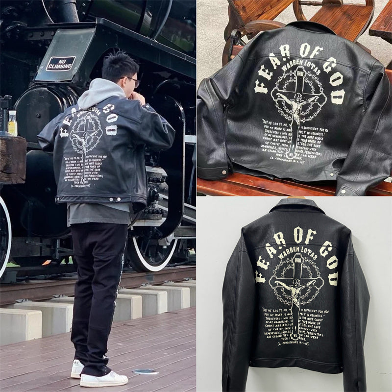 Fear of God 5th Season Christmas Limited Edition Cross Leather Jacket