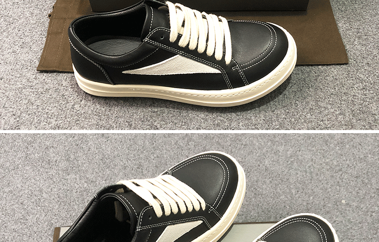 RO 22SS Correct Edition Leather Low-Top Shoes Dark Suede Black Rick Owens