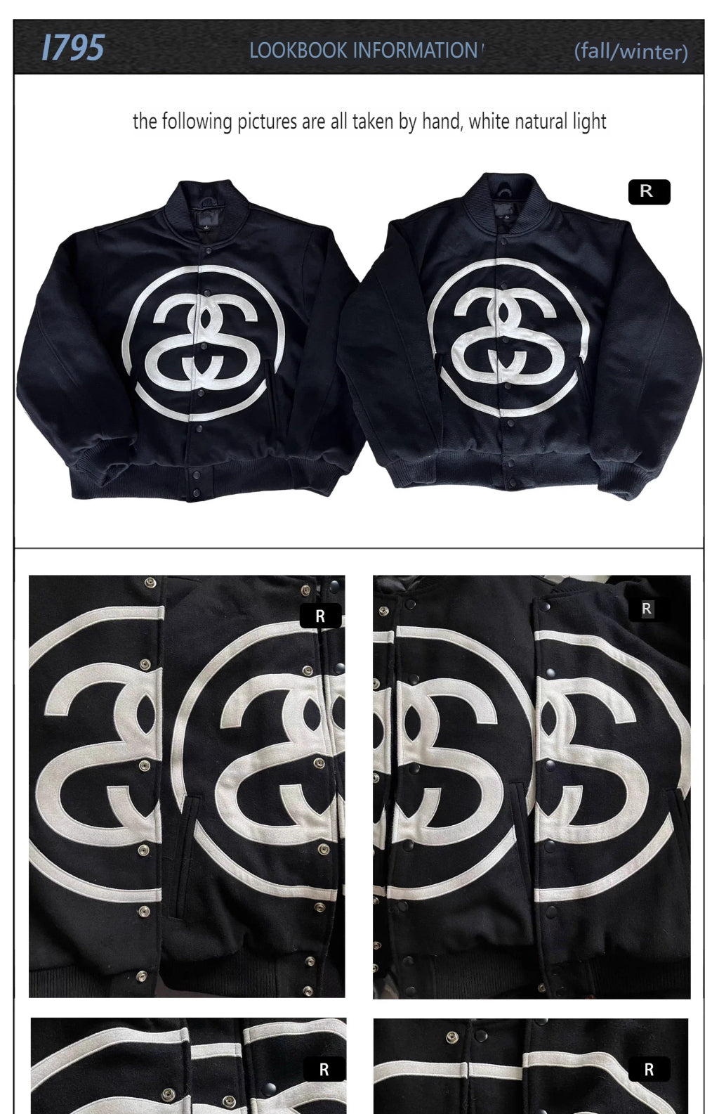 Self-made i795 Double-S Stussy Wool Varsity Jacket – Heavyweight Loose Baseball