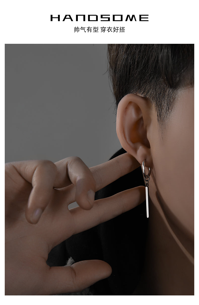 S925 Sterling Swagger: Zoro's Silver Ear Stud for Men's Samurai