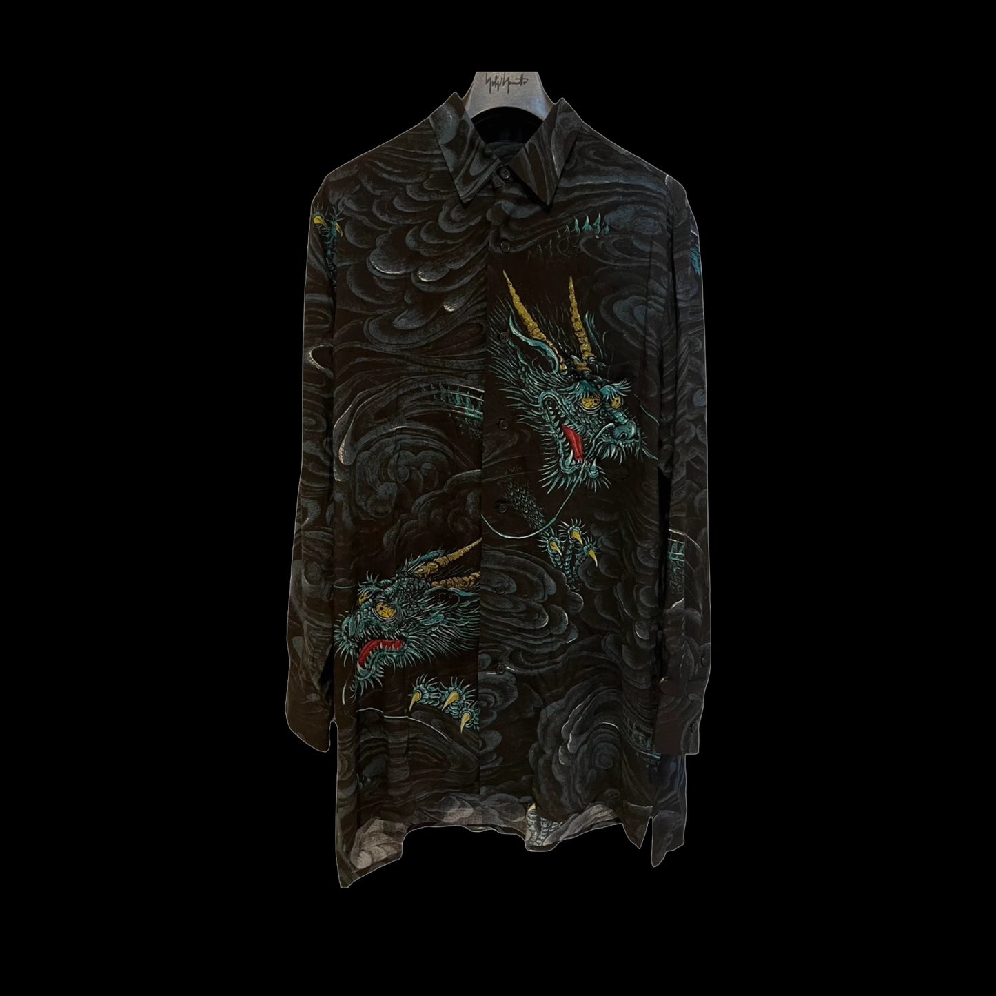 Yohji Yamamoto Ukiyo-e 'Old Dragon's Fading Dream' Viscose Long Sleeve Shirt