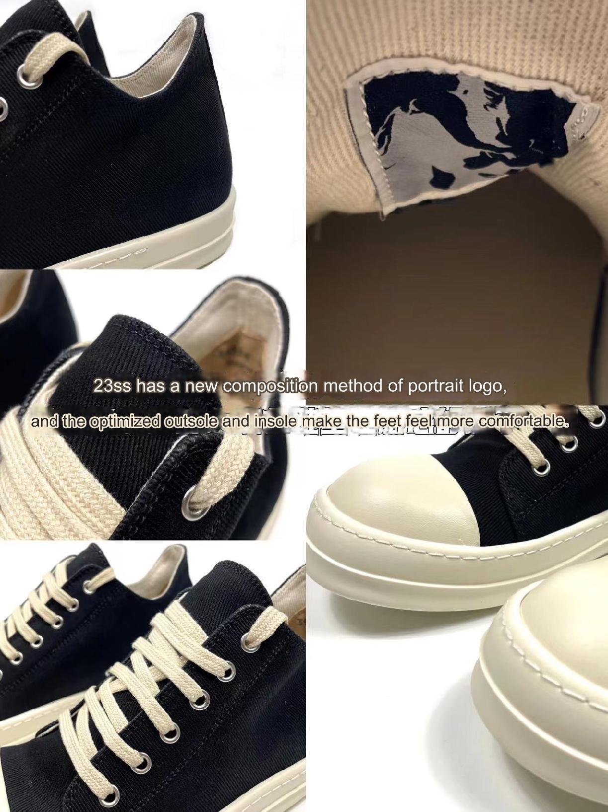 RO 23SS Leather Milk Fragrance Sole Dark High Street Low-Top Shoes RICK OWENS