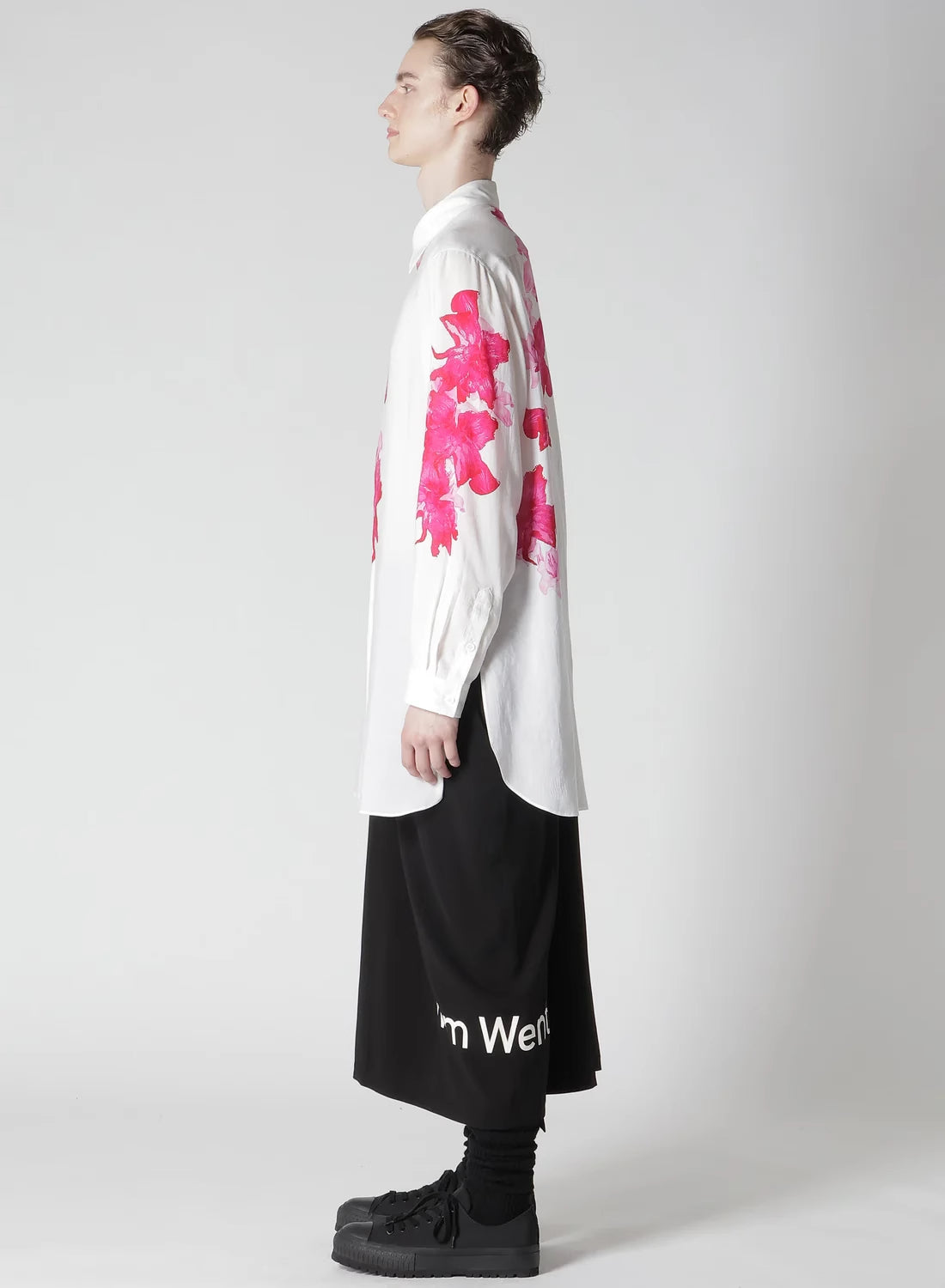 Self-made Yohji Yamamoto 24AW Runaway Edition 41 Red Floral Long-Sleeve Shirt