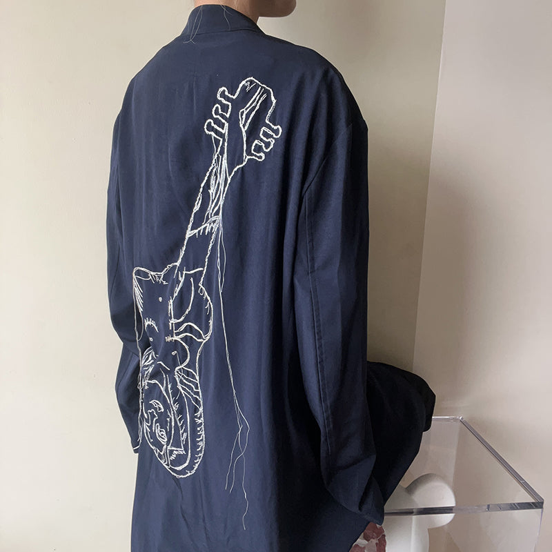 Donclickin Blazer Guitar Embroidery & Fringe – Yohji Yamamoto Accent Jacket Suit