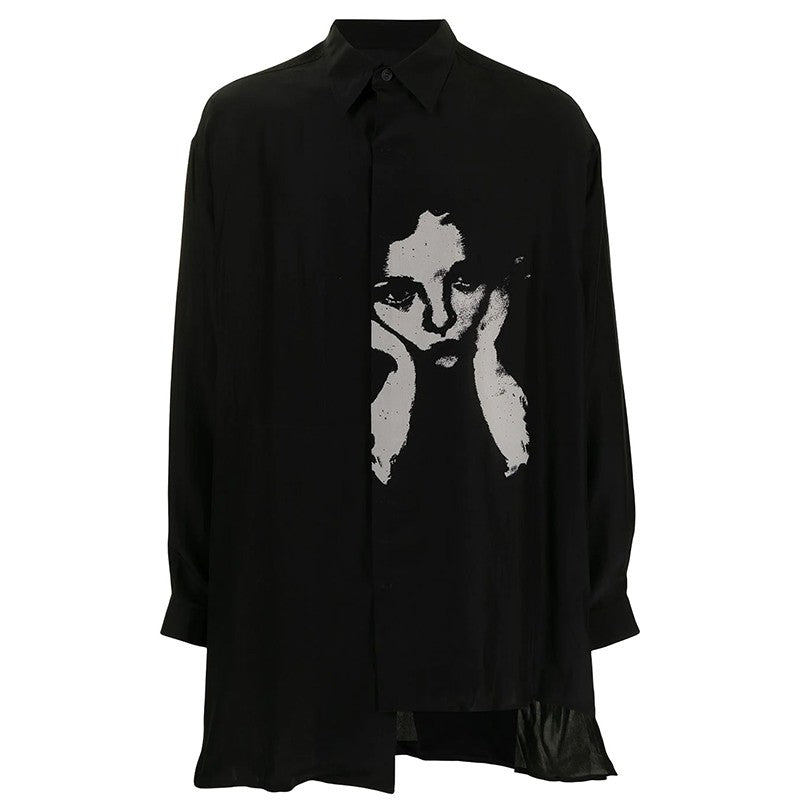 Self-made Yohji Yamamoto 21SS Meditative Girl Print Dark Style Shirt Unisex