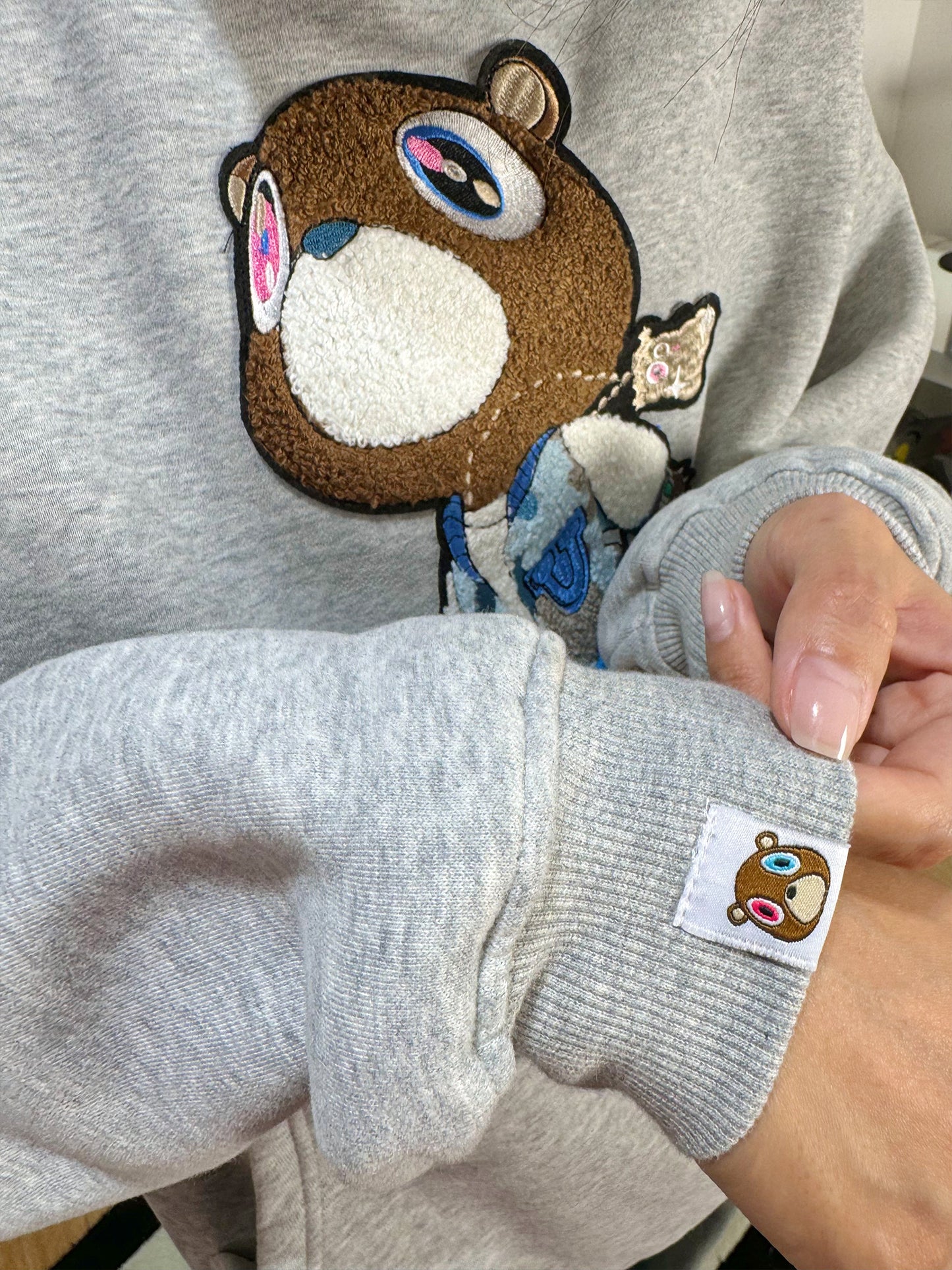 KANYE Dropout Bear Graduation Hoodie - 24FW Towel Embroidery Heavyweight