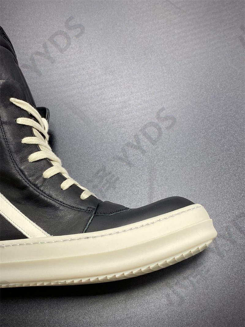 Correct Vers. Rick Owens Wax Surface Satin Sub-line Leather Shoes High/Low Cut