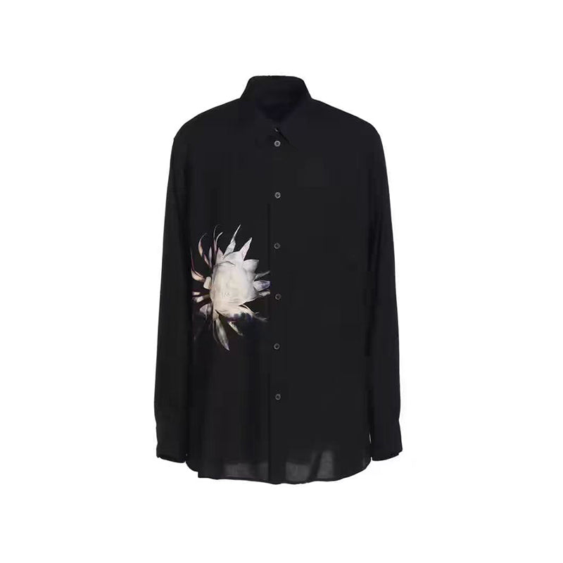 Donclickin Yohji Yamamoto Floral Print "Queen of the Night" Shirt Long Sleeve